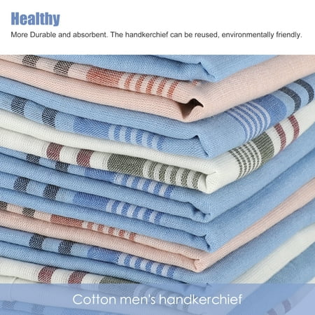 12 Pieces 100/% Cotton Men/'s Handkerchief Gift Set